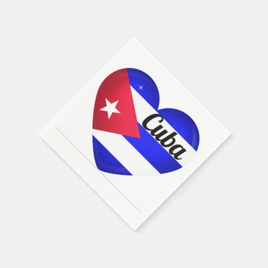 Cuba Heart Flag Serviette (Ecke)