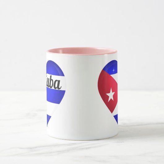 Cuba Heart Flag Tasse (Zentrum)