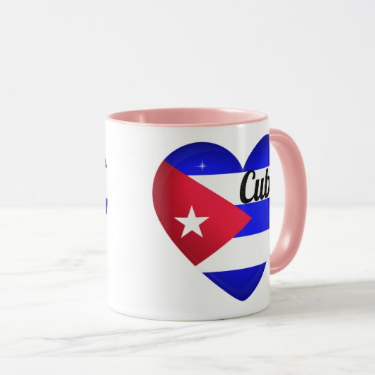 Cuba Heart Flag Tasse (VorderseiteRechts)