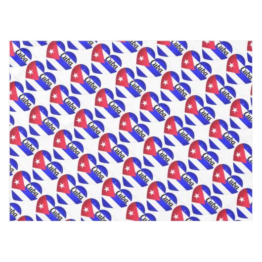 Cuba Heart Flag Tischdecke (Vorderseite (Horizontal))
