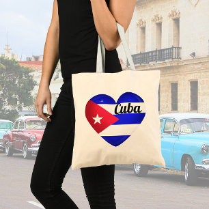 Cuba Heart Flag Tragetasche