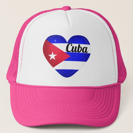 Cuba Heart Flag Truckerkappe (Vorderseite)