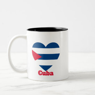 Cuba Heart Flag Zweifarbige Tasse