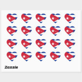 Cuba Heart Sticker, Patriotische kubanische Flagge Herz-Aufkleber (Blatt)