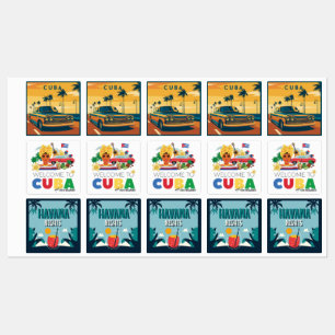 Cuba Illustration Etiketten