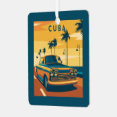 Cuba Illustration Ornament Aus Metall (Vorderseite links)