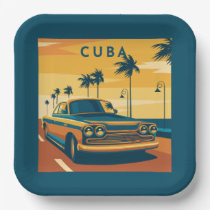 Cuba Illustration Pappteller