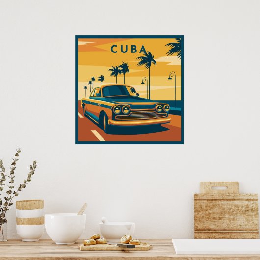 Cuba Illustration Poster (Küche)