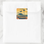 Cuba Illustration Quadratischer Aufkleber (Tasche)