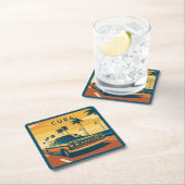 Cuba Illustration Rechteckiger Pappuntersetzer (Vor Ort)