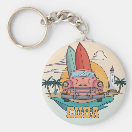 Cuba Illustration Schlüsselanhänger (Vorne)