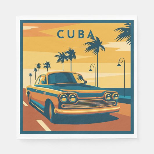 Cuba Illustration Serviette (Vorderseite)