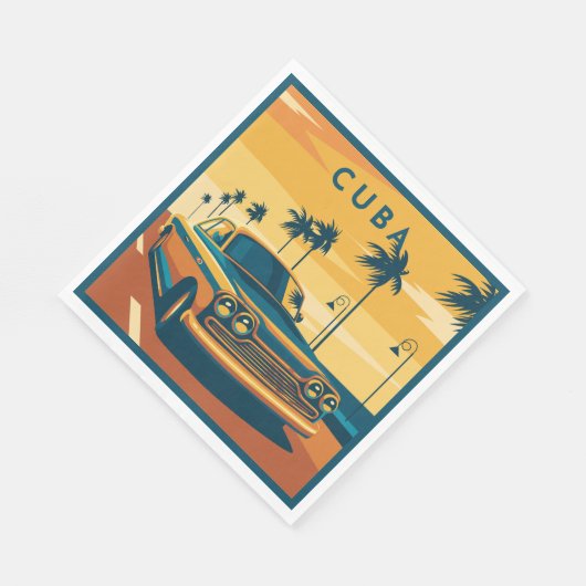 Cuba Illustration Serviette (Ecke)