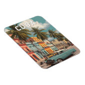 Cuba Illustration Travel Art Vintage Magnet (Rechte Seite)