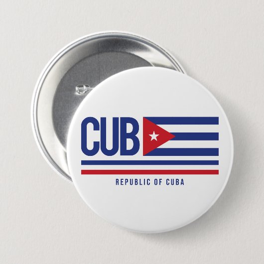 Cuba ISO Code Alpha 3 Design Button (Vorne & Hinten)