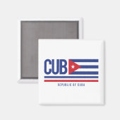 Cuba ISO Code Alpha 3 Design Magnet (Vorderseite/Rückseite)