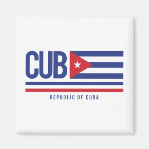 Cuba ISO Code Alpha 3 Design Magnet