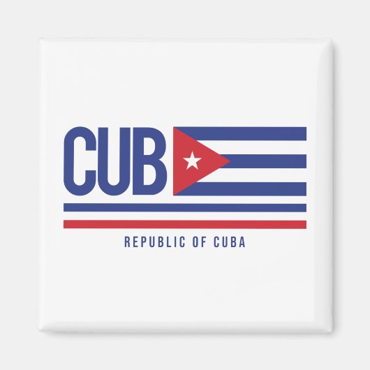Cuba ISO Code Alpha 3 Design Magnet (Vorne)