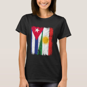 Cuba Kurdistan Halbe Flagge Kubanisches kurdisches T-Shirt