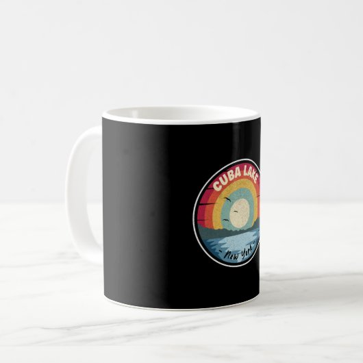 Cuba Lake New York farbenfrohe Szene Kaffeetasse (Vorderseite Links)