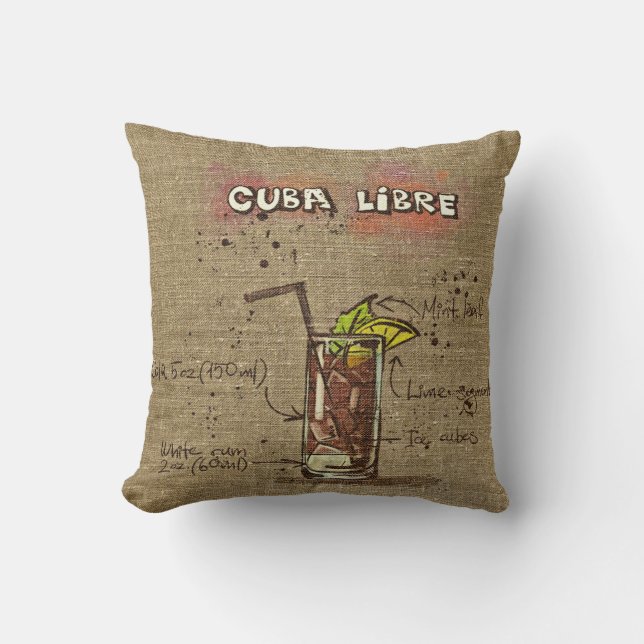 Cuba Libre/Caipirinha Recipe Cushion Kissen (Vorderseite)