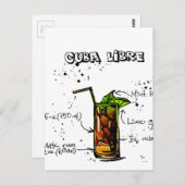 Cuba Libre Cocktail Postkarte (Vorne/Hinten)