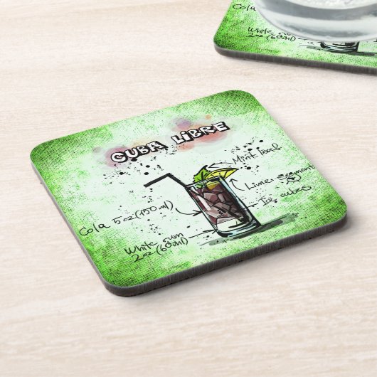 Cuba Libre Drink Recipe Getränkeuntersetzer (Linke Seite)