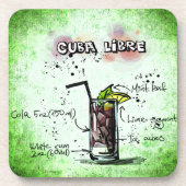 Cuba Libre Drink Recipe Getränkeuntersetzer (Vorderseite)
