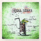Cuba Libre Drink Recipe Glasuntersetzer (Vorderseite)