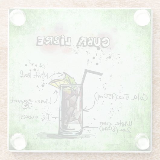 Cuba Libre Drink Recipe Glasuntersetzer (Rückseite)