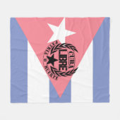 Cuba Libre Motto Laurels Fleecedecke (Vorderseite (Horizontal))