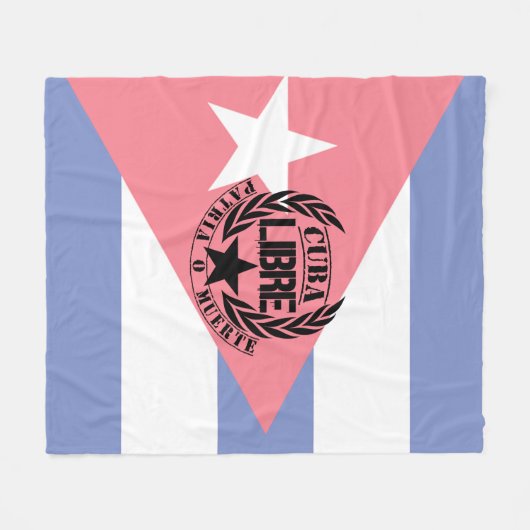 Cuba Libre Motto Laurels Fleecedecke (Vorderseite (Horizontal))
