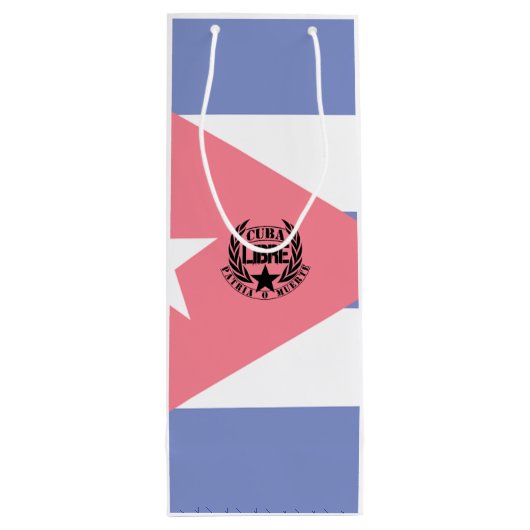 Cuba Libre Motto Laurels Geschenktüte Für Weinflaschen (Rückseite)