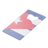 Cuba Libre Motto Laurels Kreditkarten Flaschenöffner (Rückseite Schrägansicht)