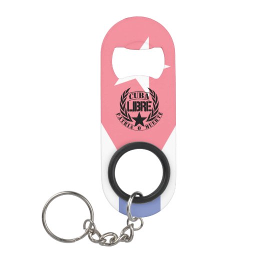 Cuba Libre Motto Laurels Mini Flaschenöffner (Vorderseite)
