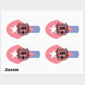 Cuba Libre Motto Laurels Ovaler Aufkleber (Blatt)