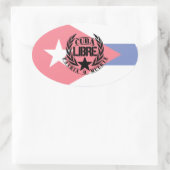Cuba Libre Motto Laurels Ovaler Aufkleber (Tasche)