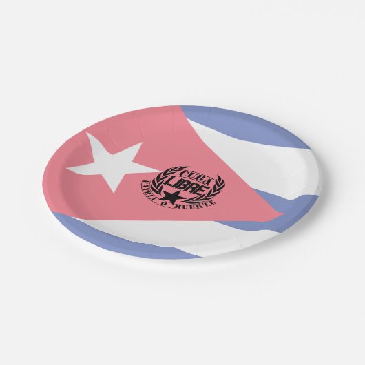 Cuba Libre Motto Laurels Pappteller (Schrägansicht)