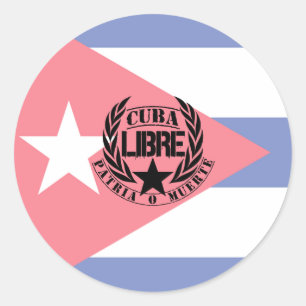 Cuba Libre Motto Laurels Runder Aufkleber