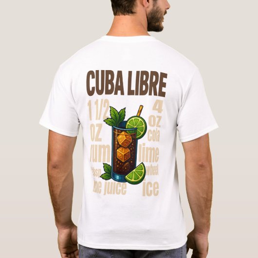 Cuba Libre T-Shirt – Classic Rum & Cola Cocktail (Rückseite)
