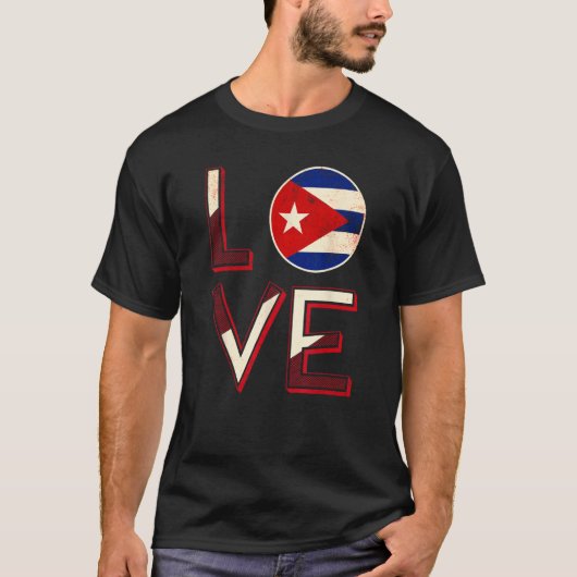 Cuba Love Cuban Flag Havana T-Shirt (Vorderseite)