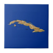 Cuba Map Tile Fliese (Vorderseite)