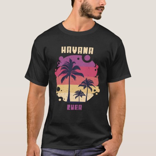 Cuba Palm Surfing Havana Ocean Vacation T-Shirt (Vorderseite)