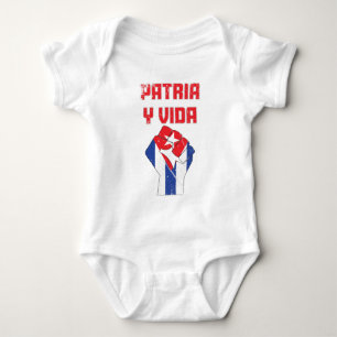 Cuba Patria Y Vida Cuban Flag Baby Anzug Baby Strampler