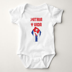 Cuba Patria Y Vida Cuban Flag Baby Anzug Strampler