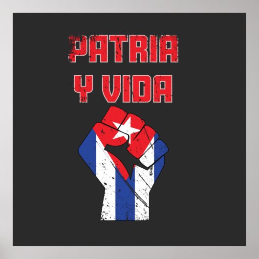 Cuba Patria Y Vida Kuba Flaggen Poster Wall Art (Vorne)