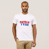 Cuba Patria y vida SOS Kuba Rot Blau T-Shirt (Vorne ganz)