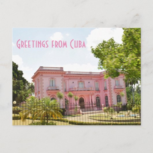 Cuba Pink Mansion Postkarte (Vorderseite)