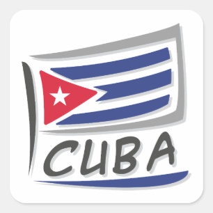 Cuba Pride X Flag Quadratischer Aufkleber