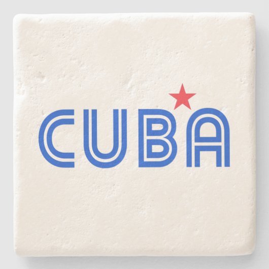 Cuba Retro  Steinuntersetzer (Vorderseite)